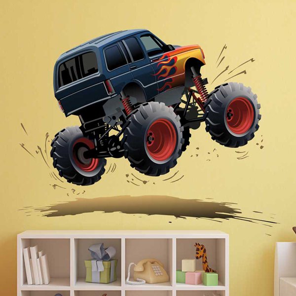 Kinderzimmer Wandtattoo: Monster Truck Akrobatik