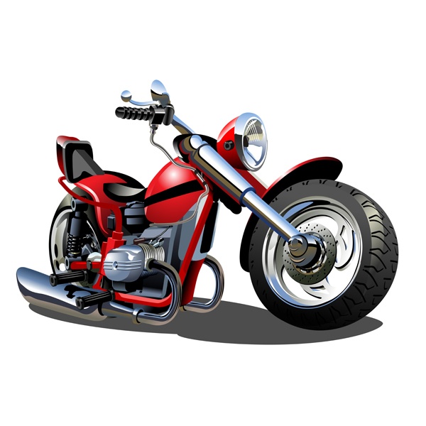 Kinderzimmer Wandtattoo: Moto Chopper Rot und Schwarz