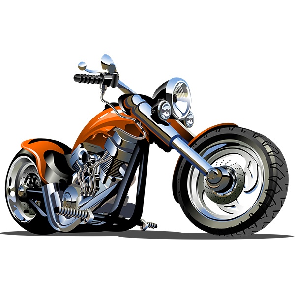 Kinderzimmer Wandtattoo: Orange Chopper-Motorrad