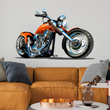 Kinderzimmer Wandtattoo: Orange Chopper-Motorrad 3