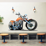 Kinderzimmer Wandtattoo: Orange Chopper-Motorrad 5