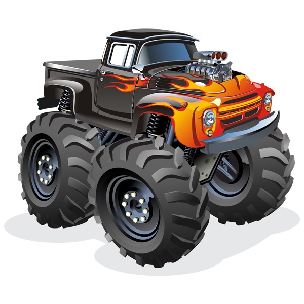 Kinderzimmer Wandtattoo: Monster Truck Ranchera Feuer