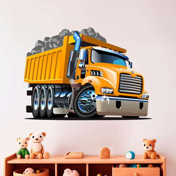 Kinderzimmer Wandtattoo: Beladener Baufahrzeug