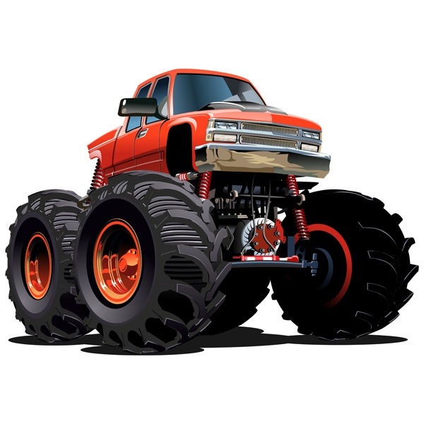 Kinderzimmer Wandtattoo: Monster Truck orange