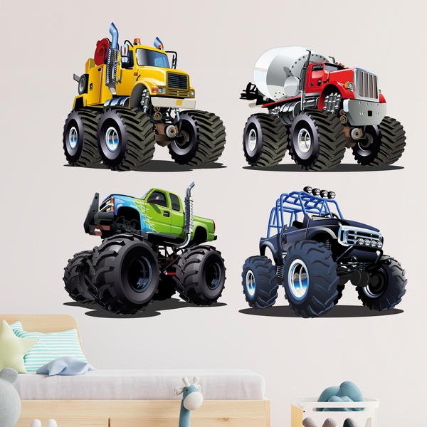 Kinderzimmer Wandtattoo: Monster-Truck Set