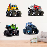 Kinderzimmer Wandtattoo: Kit Monster Truck Big 4