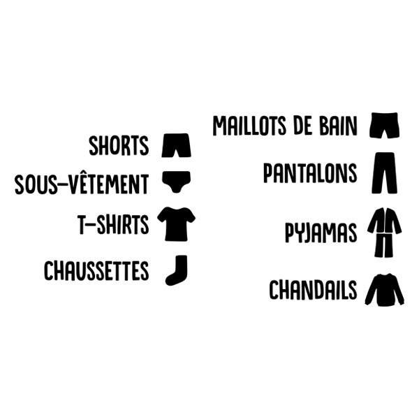 Wandtattoos: Bekleidungsetiketten in Französisch