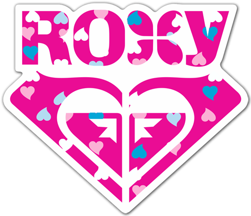 Aufkleber: Roxy Herzen