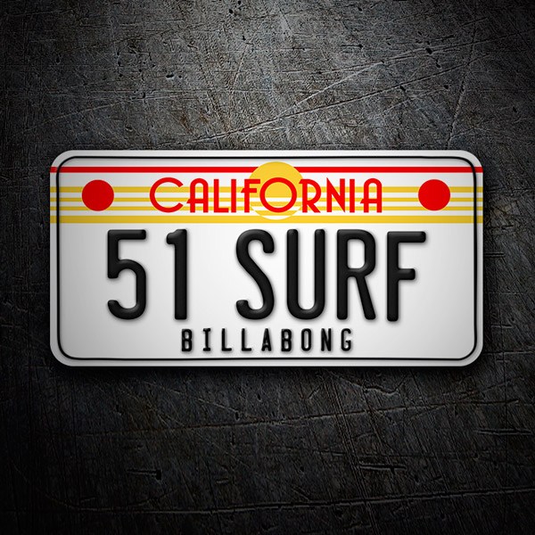Aufkleber: Billabong Kalifornisches Nummernschild