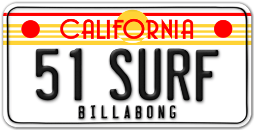 Aufkleber: Billabong Kalifornisches Nummernschild 0