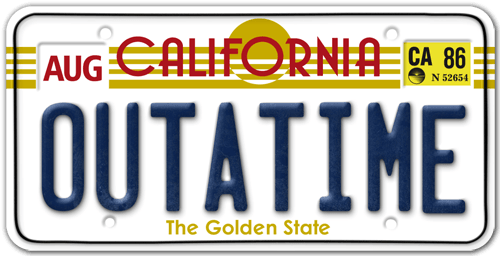 Aufkleber: Kennzeichen R&uuml;ckkehr in die Zukunft