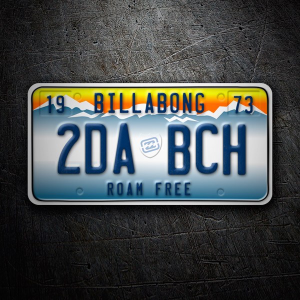 Aufkleber: Billabong Nummernschild