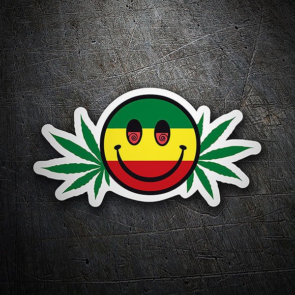 Rasta-Smiley mit Cannabisbl&auml;ttern 0