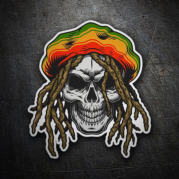 Aufkleber: Rasta-Schädel
