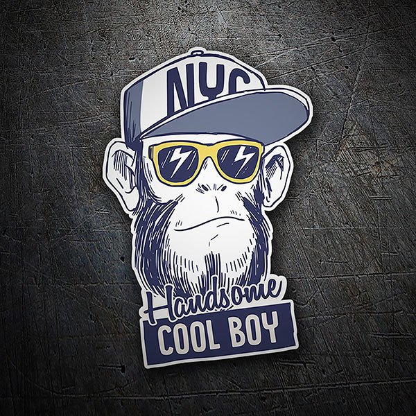 Cooler Affe mit Cap und Sonnenbrille 0