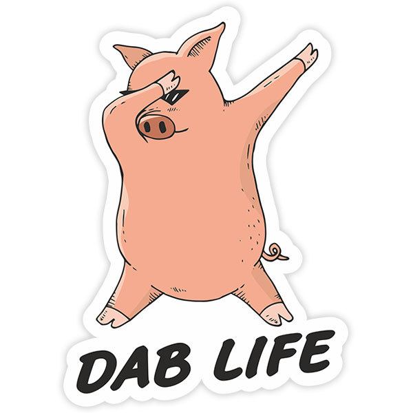 Aufkleber: Schwein, Dab life