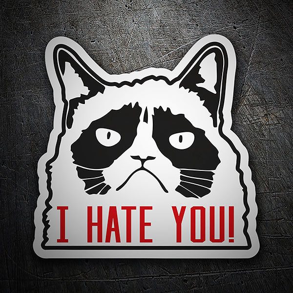 Aufkleber: Katze I hate you