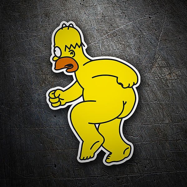 Aufkleber: Homer Simpson läuft nackt