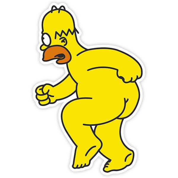 Aufkleber: Homer Simpson läuft nackt