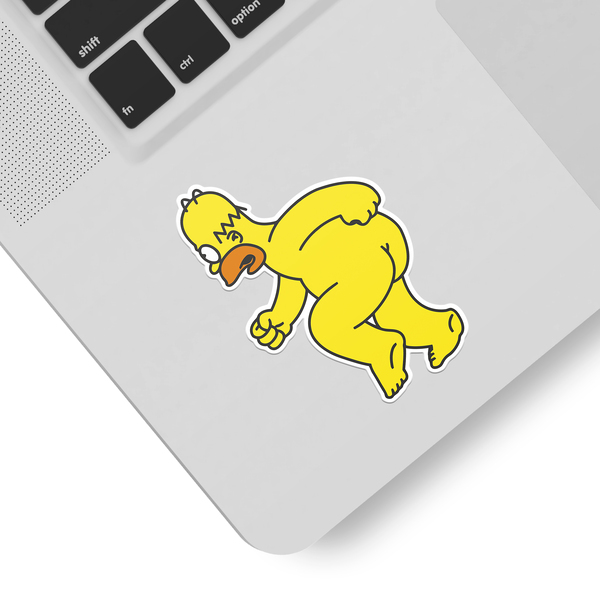 Aufkleber: Homer Simpson läuft nackt
