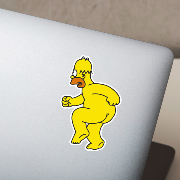 Aufkleber: Homer Simpson läuft nackt