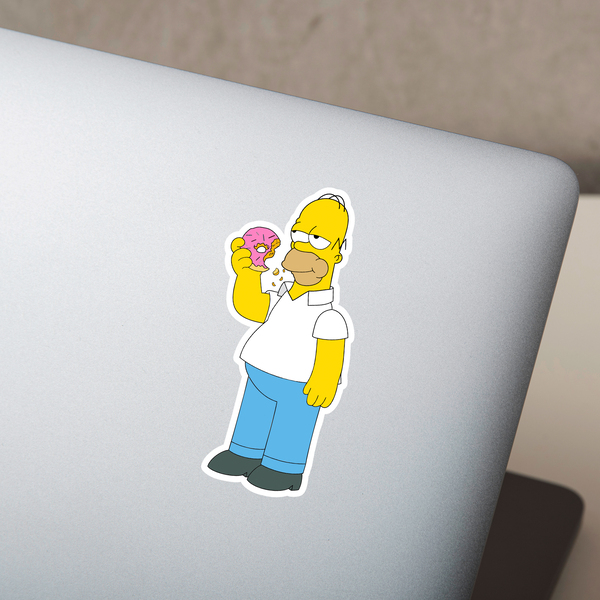 Aufkleber: Homer Simpson isst Doughnuts