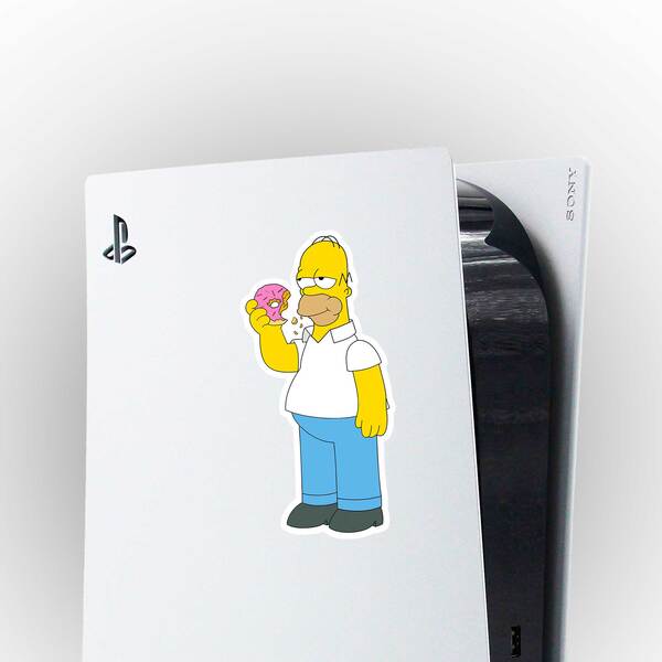 Aufkleber: Homer Simpson isst Doughnuts