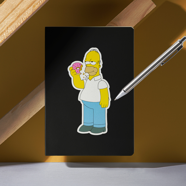 Aufkleber: Homer Simpson isst Doughnuts