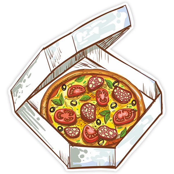 Aufkleber: Pizza zum Mitnehmen