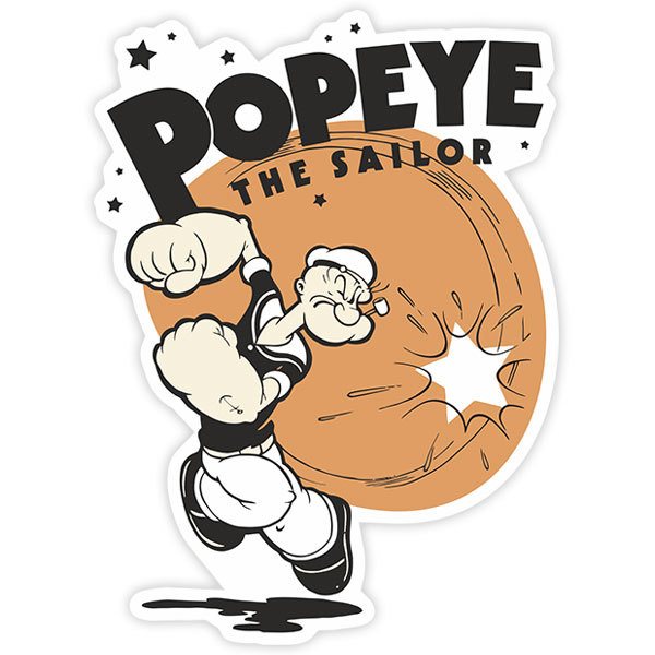 Aufkleber: Popeye schlagend