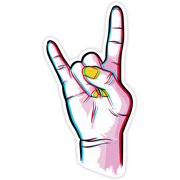 Aufkleber: Schiefe Hand Rock & Roll 0