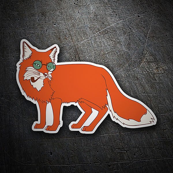 Aufkleber: Fuchs mit Gläsern und Pfeife