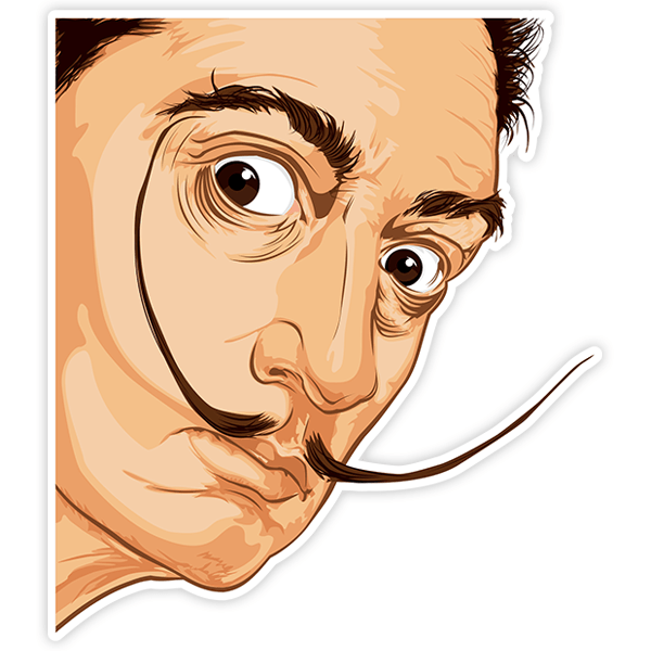 Aufkleber: Porträt von Salvador Dalí