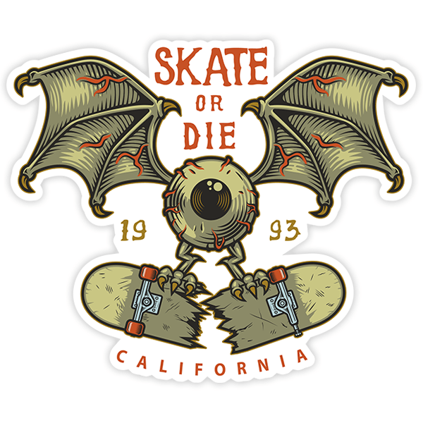 Aufkleber: Skate or die, California