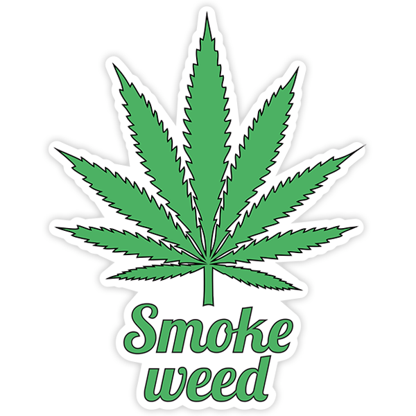 Aufkleber: Cannabisblatt Smoke Weed Aufkleber