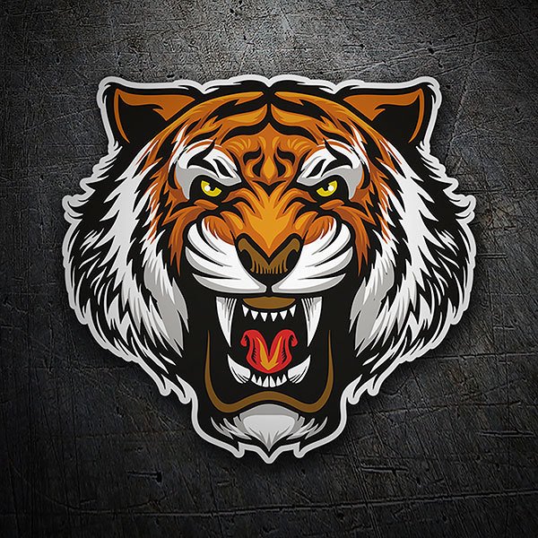 Aufkleber: Aggressiver Tiger