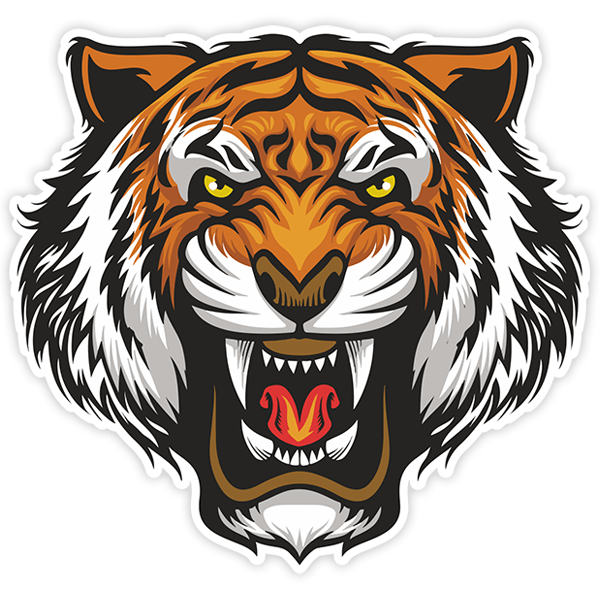 Aufkleber: Aggressiver Tiger