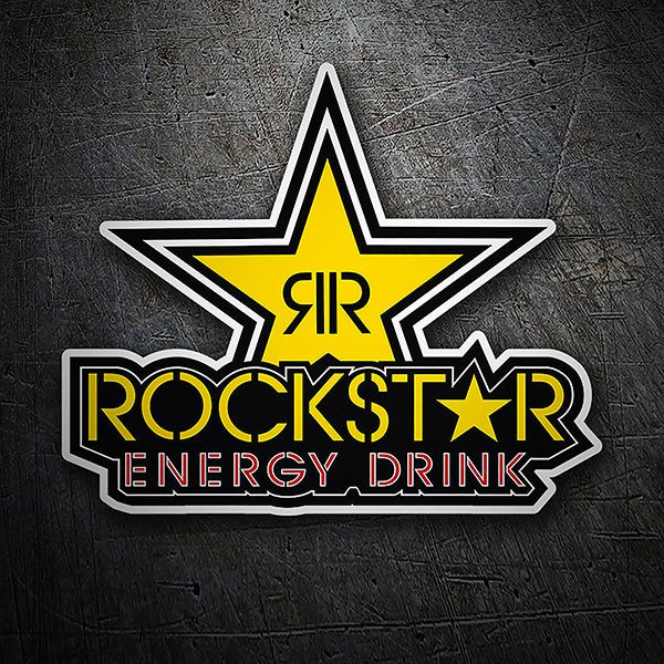 Aufkleber: Gold Rockstar energy drink