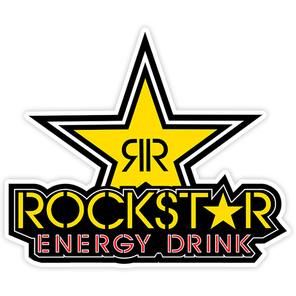 Aufkleber: Gold Rockstar energy drink