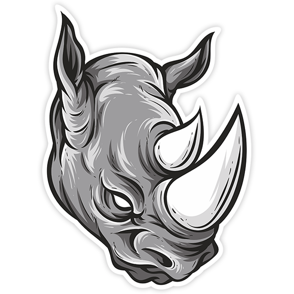 Aufkleber: Rhinozeroskopf