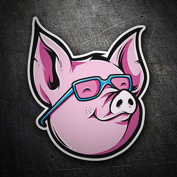 Aufkleber: Schweinefleisch mit Gläsern