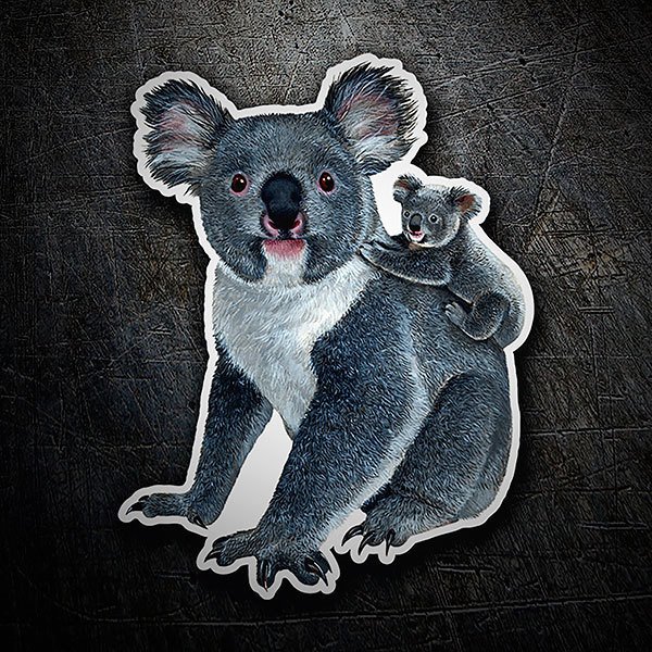 Aufkleber: Koala mit Brut