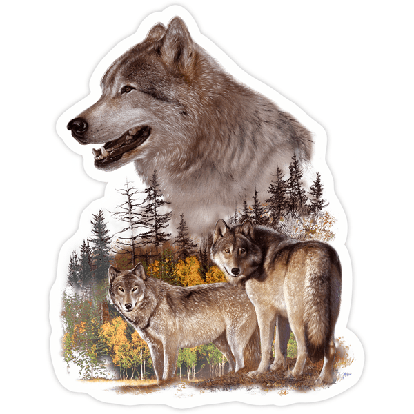 Aufkleber: Ein paar Wölfe