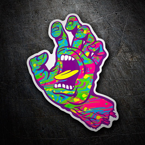 Aufkleber: Santa Cruz Bunte Hand