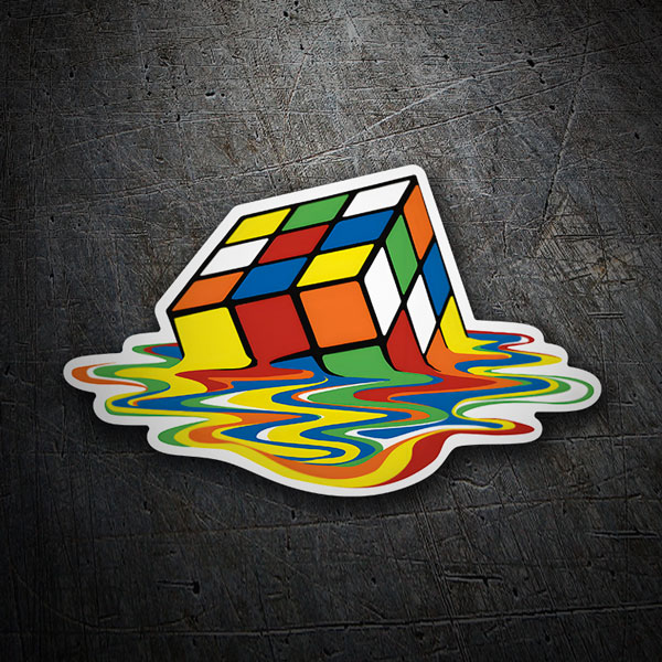 Aufkleber: Cubo de Rubik Derretido