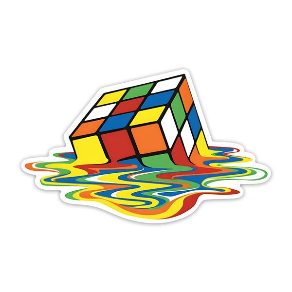 Aufkleber: Cubo de Rubik Derretido