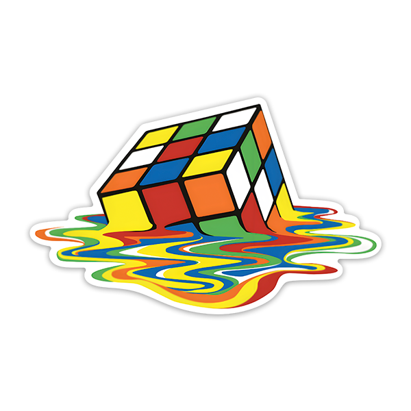 Aufkleber: Cubo de Rubik Derretido