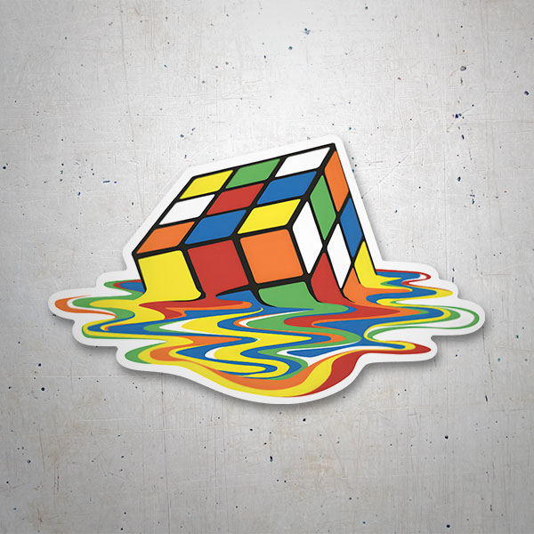 Aufkleber: Cubo de Rubik Derretido
