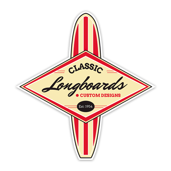 Aufkleber: Classic Longboards Surfbrett