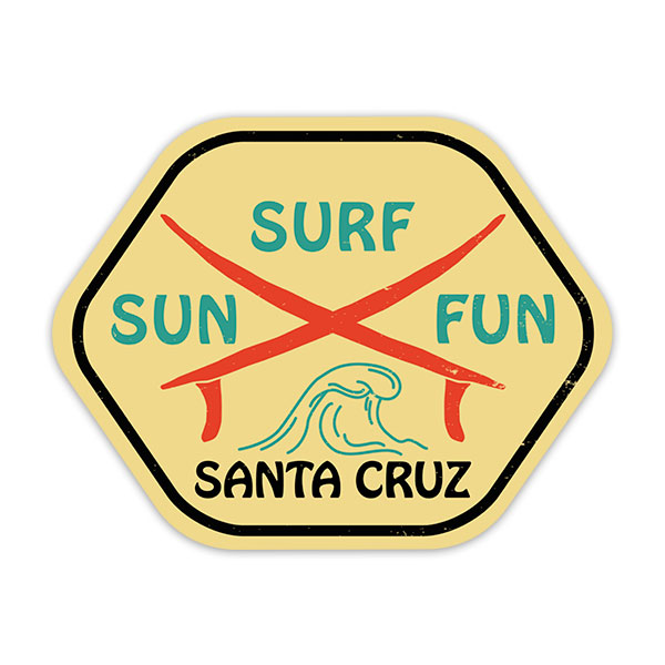 Aufkleber: Santa Cruz Sun, Surf, Fun